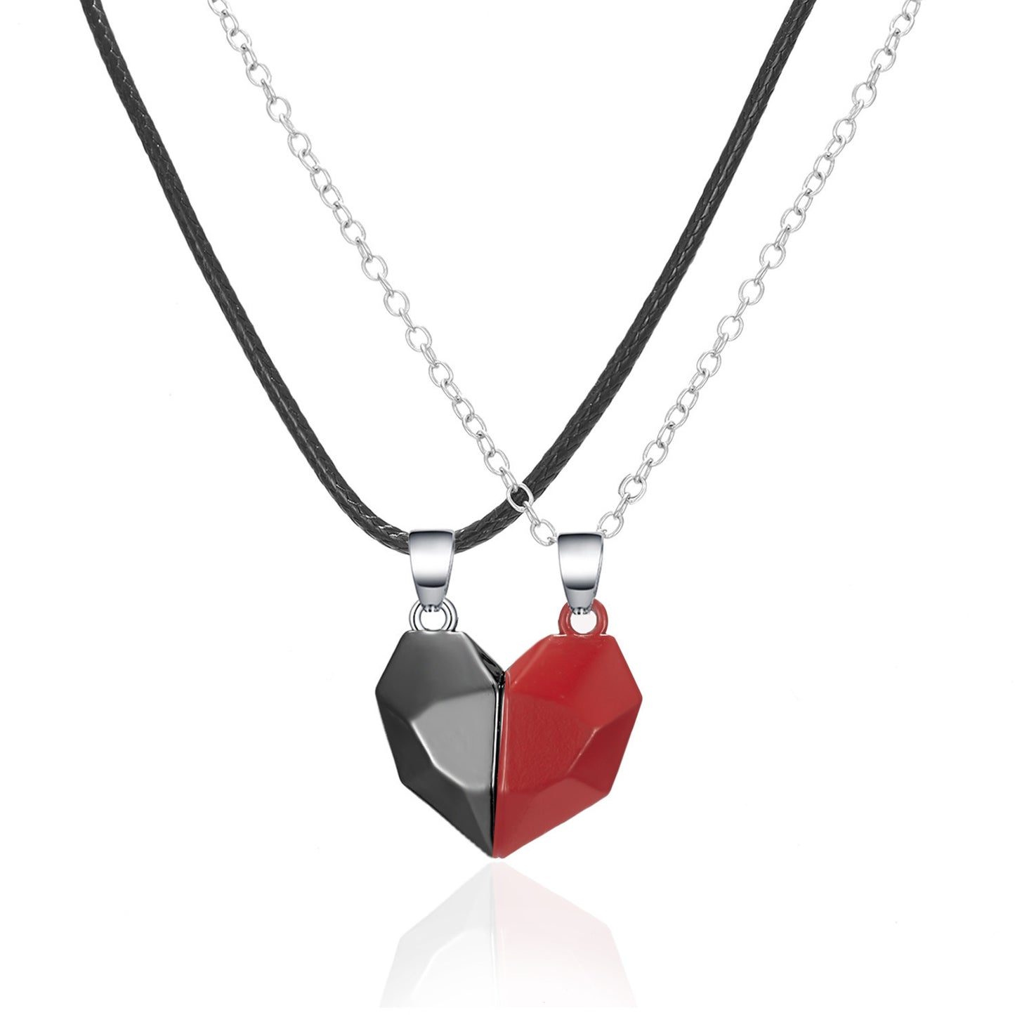 A Minimalist Lovers Matching Friendship Heart Pendant Couple Magnetic Jewelry