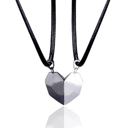 A Minimalist Lovers Matching Friendship Heart Pendant Couple Magnetic Jewelry