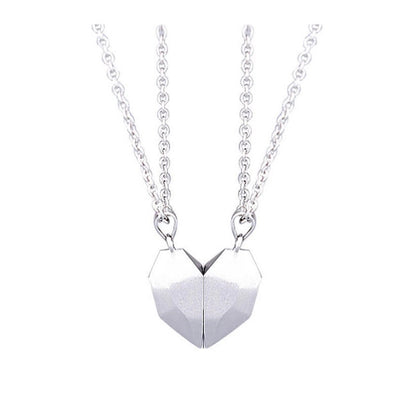 A Minimalist Lovers Matching Friendship Heart Pendant Couple Magnetic Jewelry